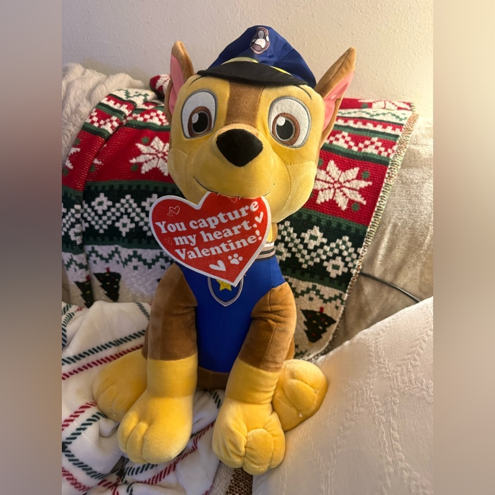 Paw Patrol Chase Large 24" Plush Valentine’s Police Dog Stuffed Animal